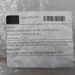 Hydril 1930334-09-rk Accumulator Repair Kit