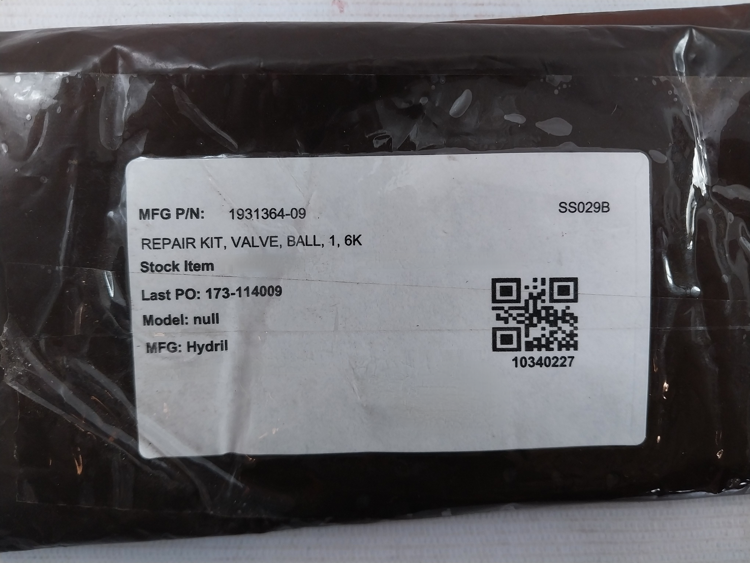 Hydril 1931364-09 Seal Repair Kit Valve, Ball, 1, 6K Skhd100011