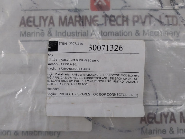 Hydril 195327-301 Back-up 90D Nitrile O-ring 5.176 Id X.236 Cs 90A