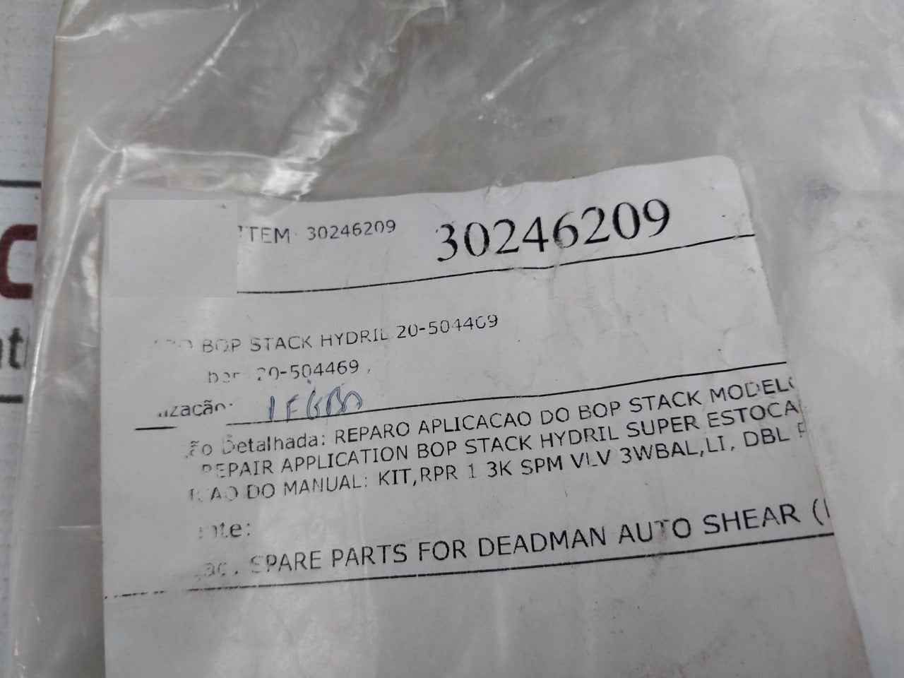 Hydril 20-504469 Repair Kit 3K/5K Spm Valve Double Piloted Rev C