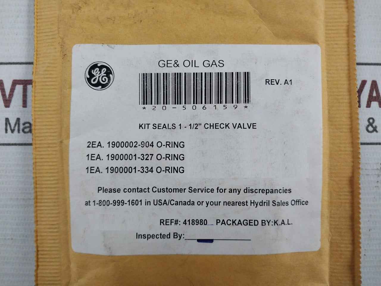 Hydril 20-506159 Seal Kit For 1-1/2" Check Valve