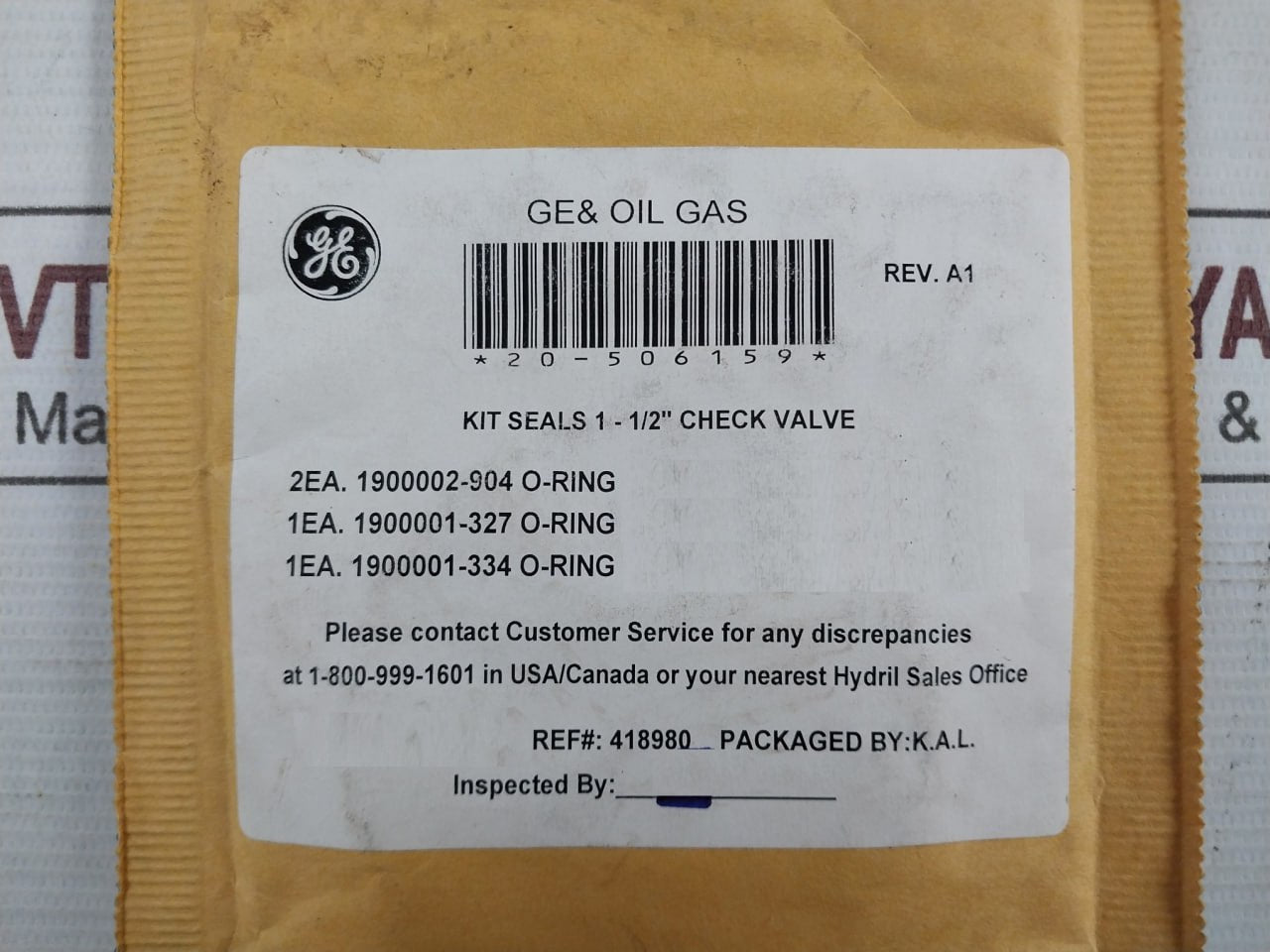 Hydril 20-506159 Seal Kit For 1-1/2