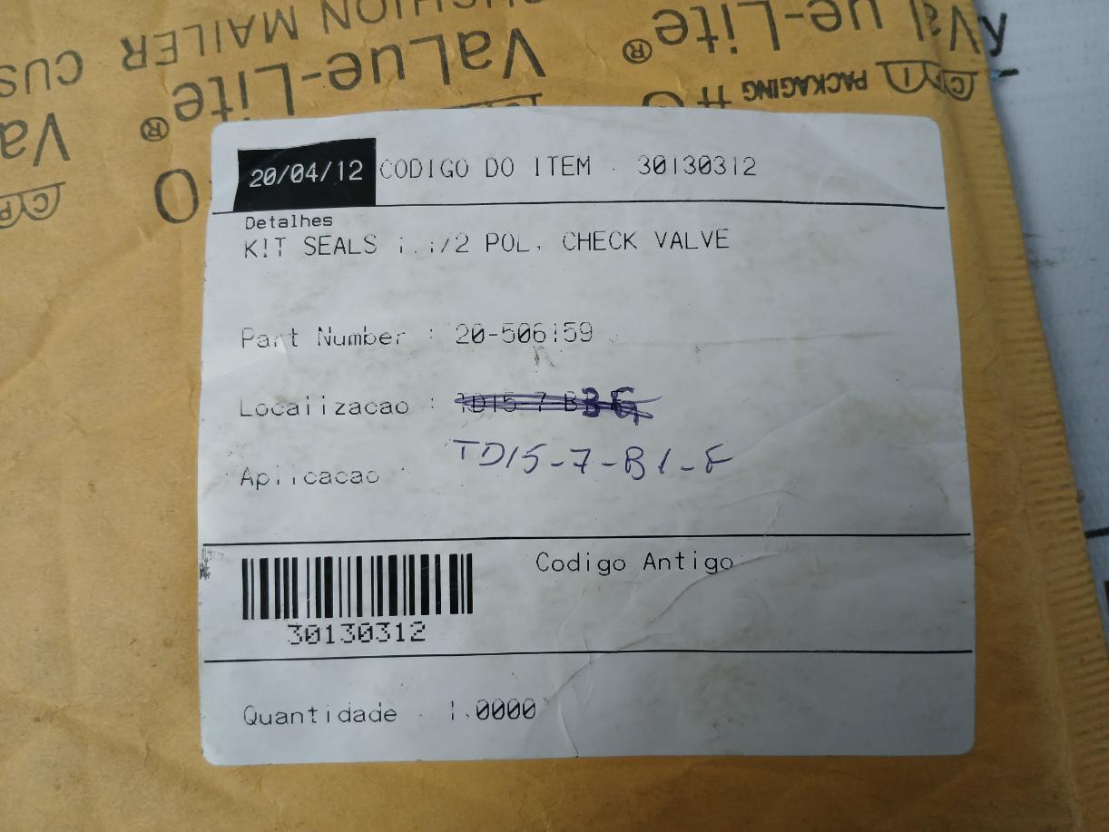 Hydril 20-506159 Seal Kit For 1-1/2 Check Valve 1900001-334