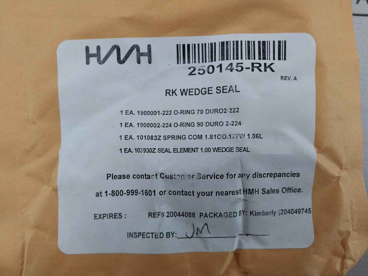 Hydril 250145-rk Wedge Type Seal Rev A 68A Nbr 07