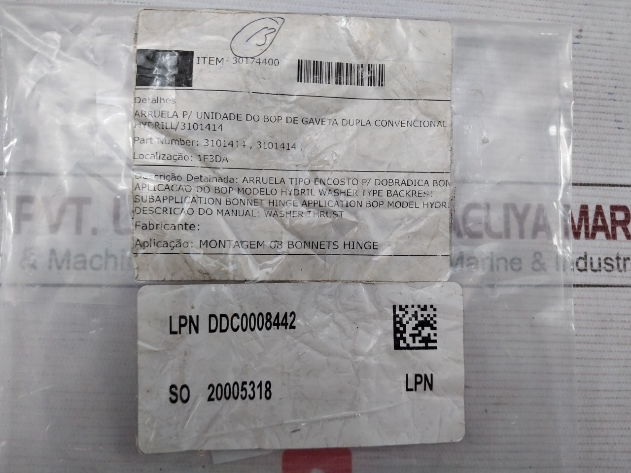 Hydril 3101414 Washer Thrust For Bop Bonnet Hinge Assembly