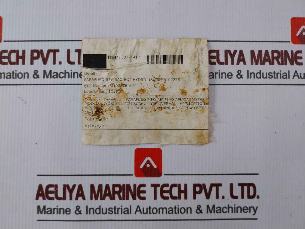 Hydril 3102276 Bop Revision Screw Hn-27846 Overhaul Screw 18-10M