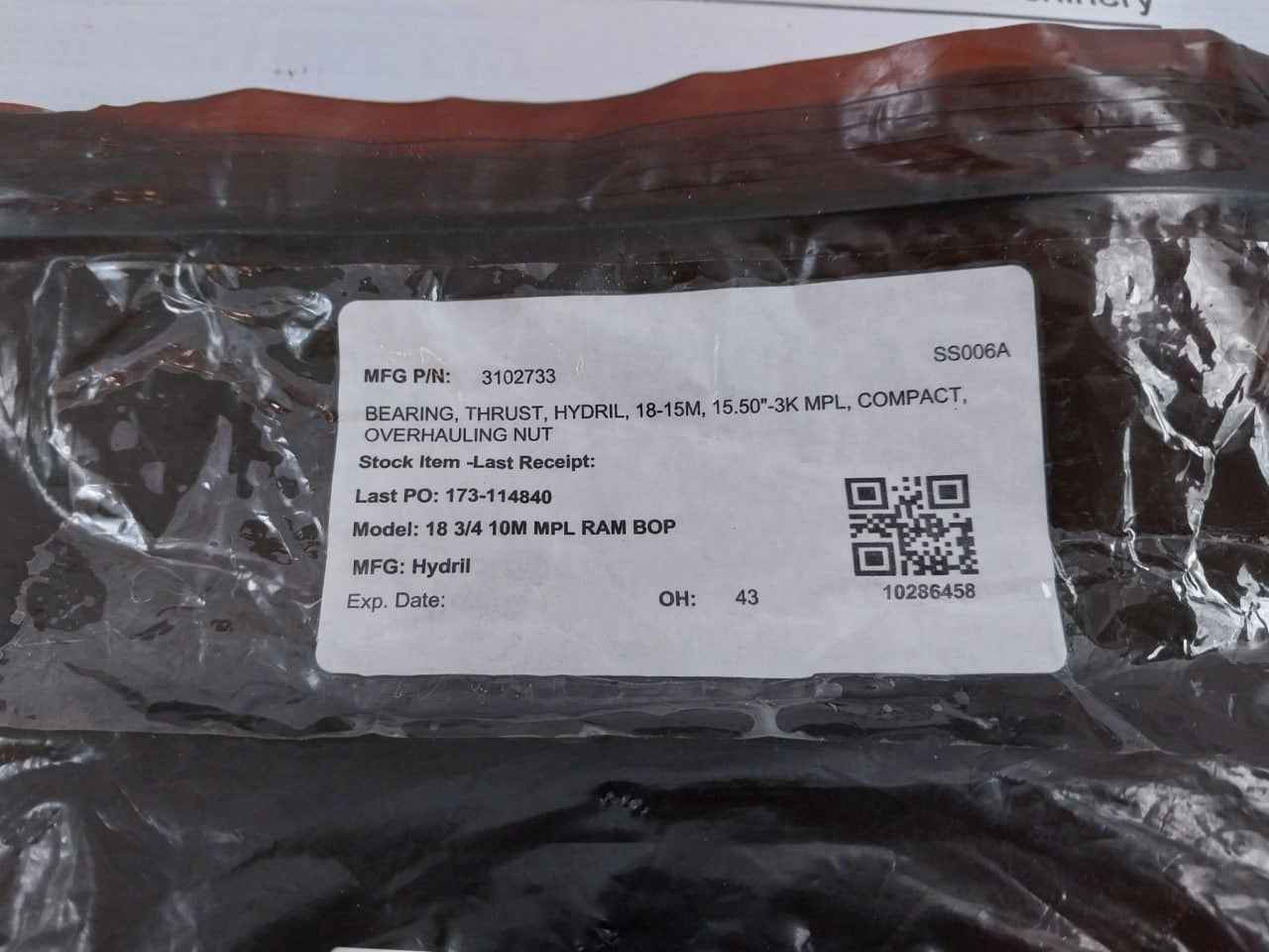 Hydril 3102733 Bearing Thrust Overhauling Nut 18-15M