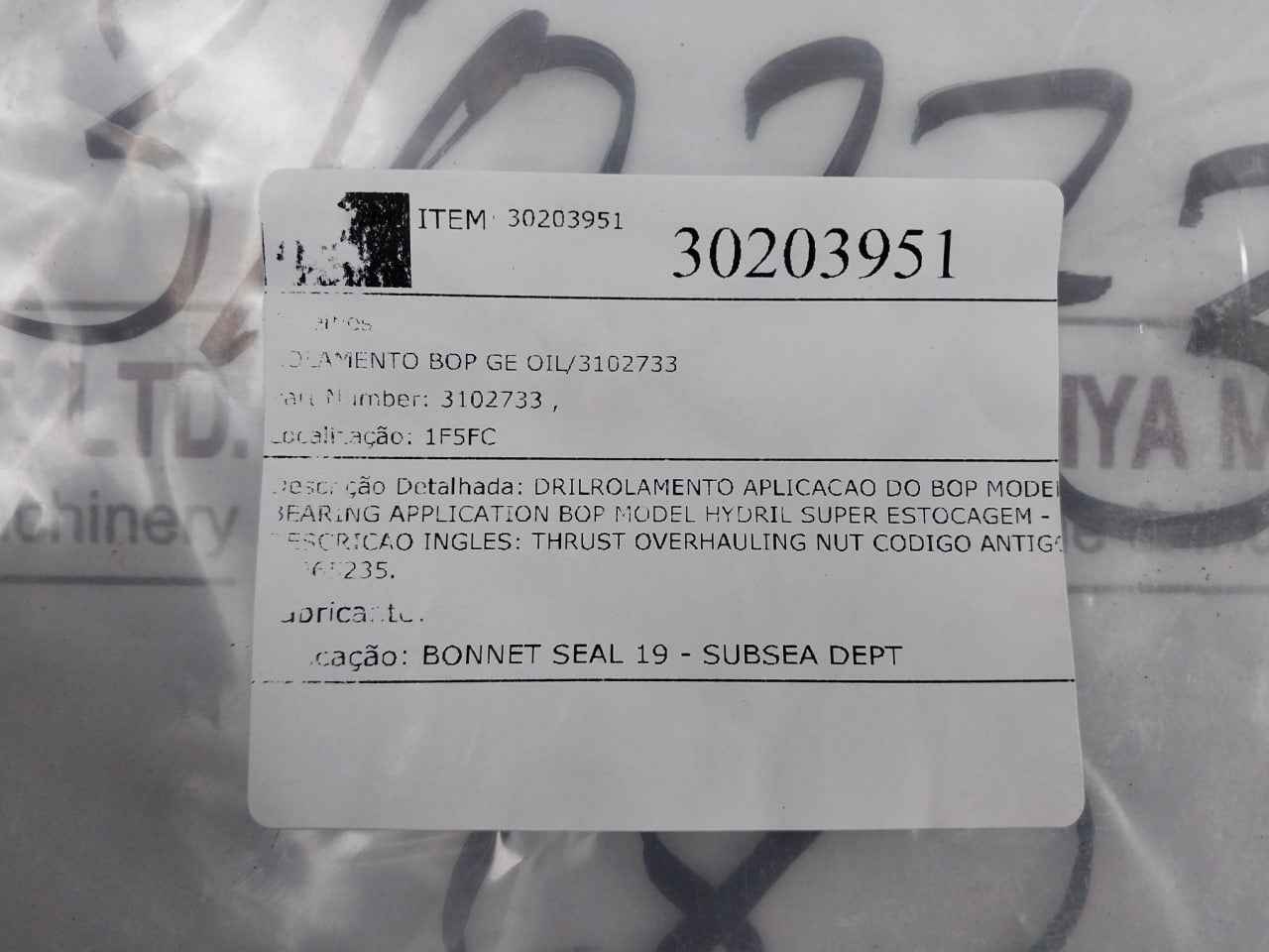 Hydril 3102733 Thrust Overhauling Nut For Bonnet Seal 19 - Subsea Bop 3102733E1