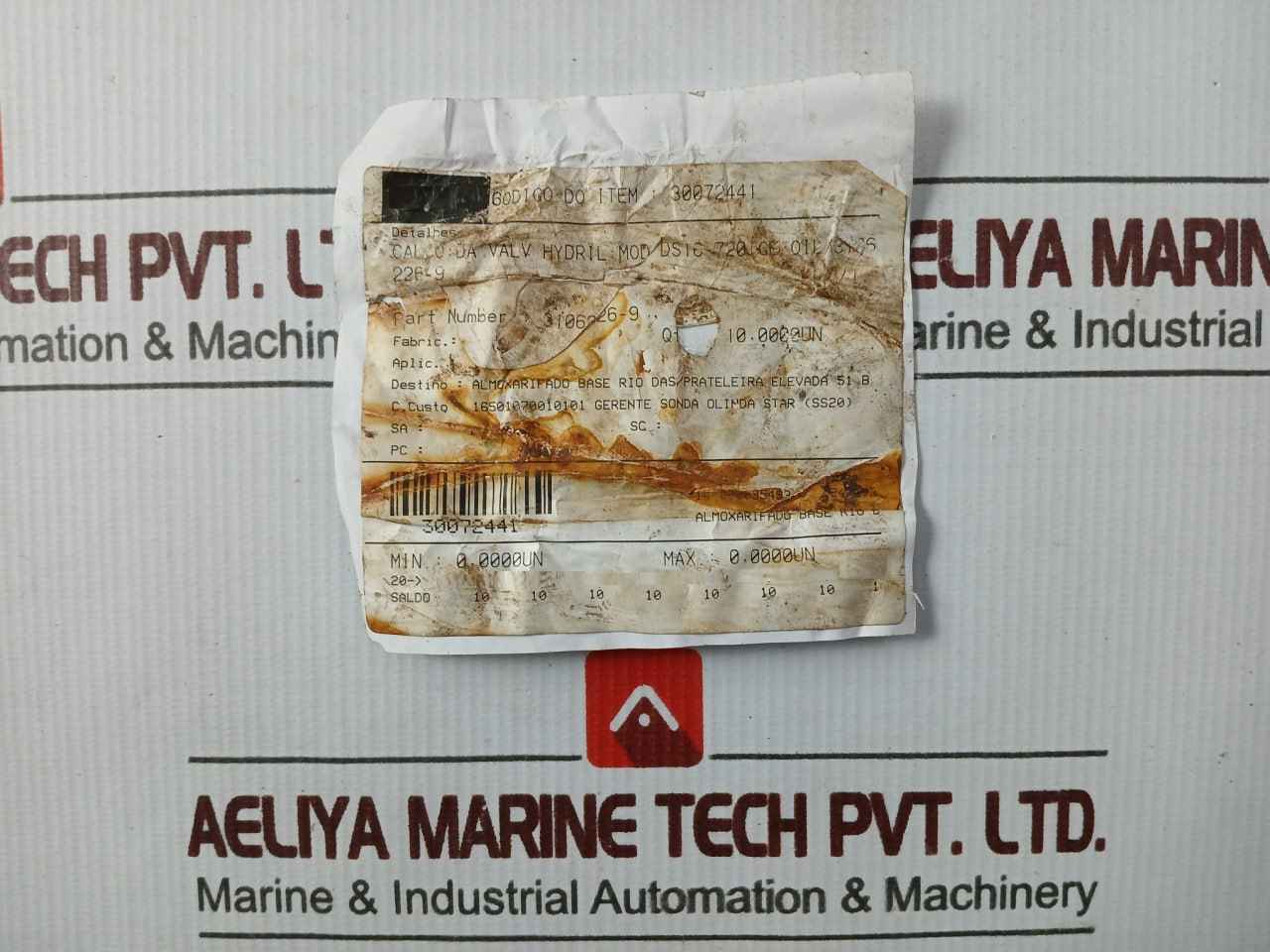 Hydril 3106226-9 High-precision Xm Chromoly Steel Male Rod End 30072441