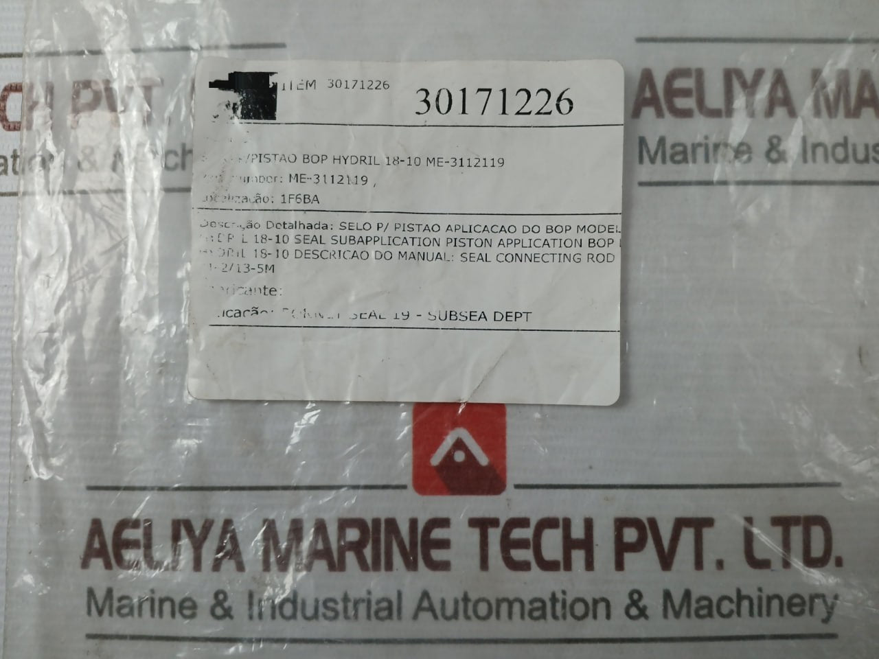 Hydril 3112119D Seal Ring Aew 3421-d