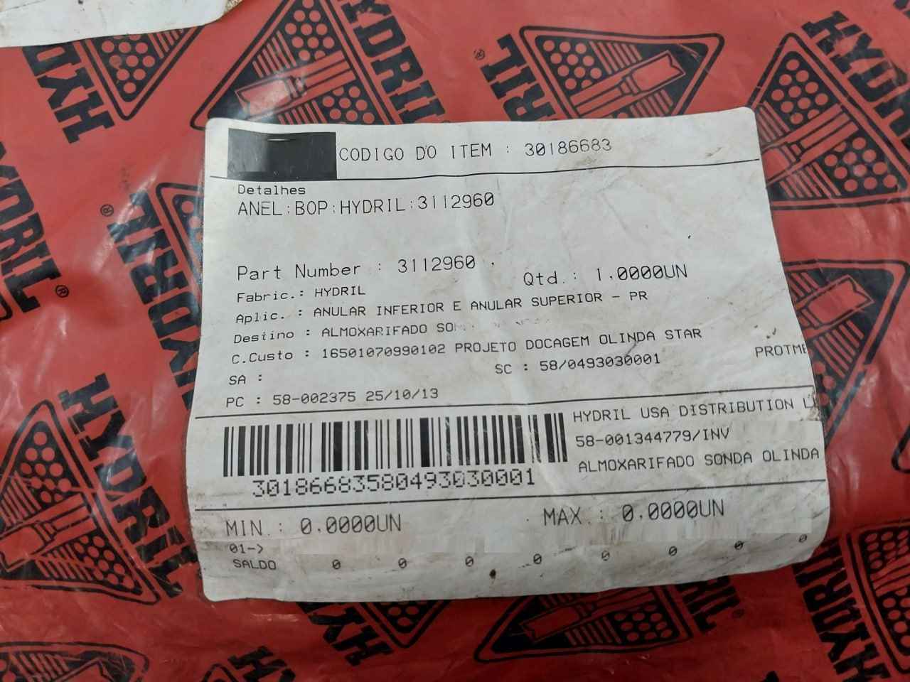 Hydril 3112960 Bop Ring Seal 70A Nbr