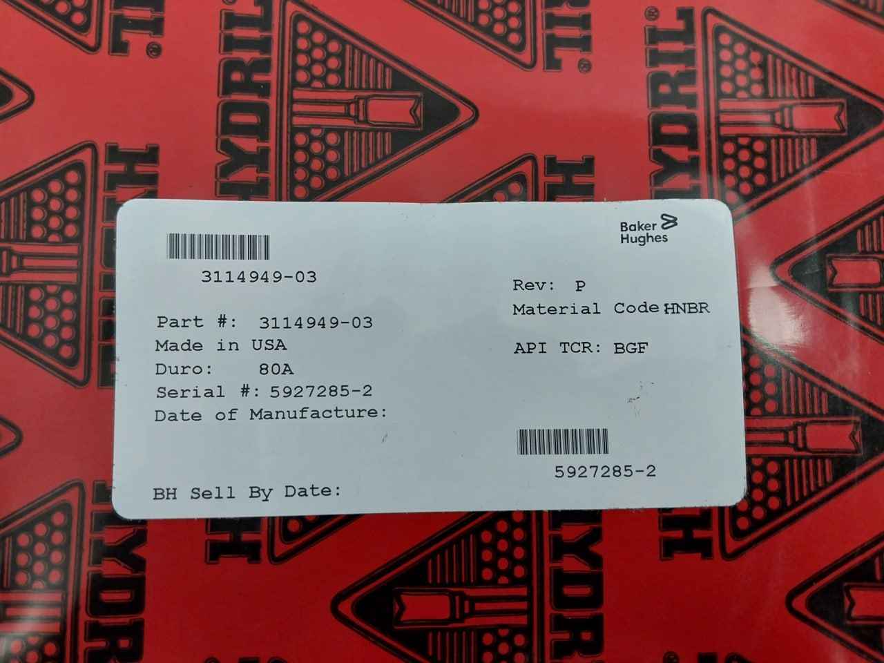 Hydril 3114949-03 O-ring Rev P