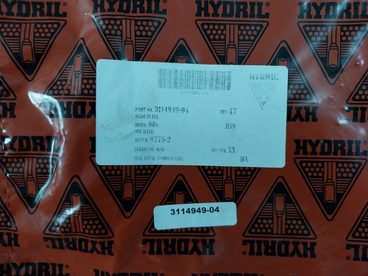 Hydril 3114949-04 Seal Kit For Bop Bonnet 18-10 14 Mpl, 3115552-01, 3146456