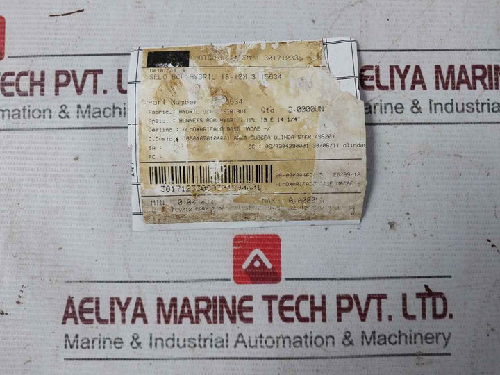 Hydril 3115634 Bonnet For Blowout Preventer (Bop) Mpl 19 E 14 1/4