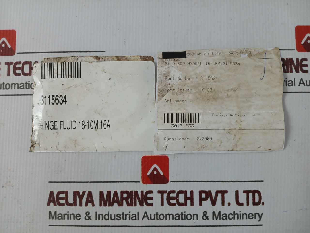 Hydril 3115634 Seal Bop Hinge Fluid Rev C3 30171233