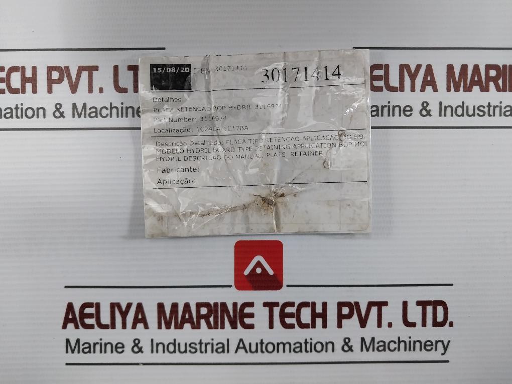 Hydril 3116974 Bop Retention Plate 30171414