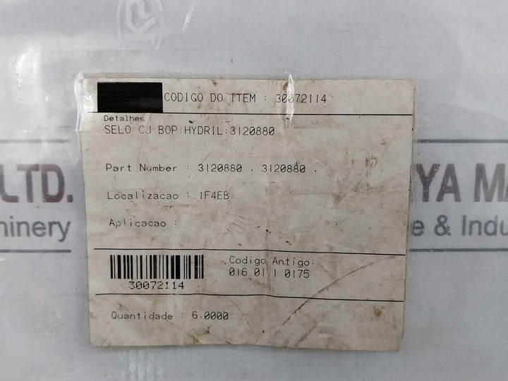 Hydril 3120880 Bop Seal Ring Item Code 30072114 1920115-248