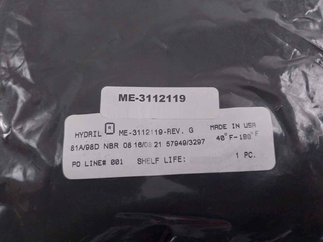 Hydril 3146456 Seal Kit Bonnet 18-10, 14 Mpl O-ring 90 Duro Rev: A1