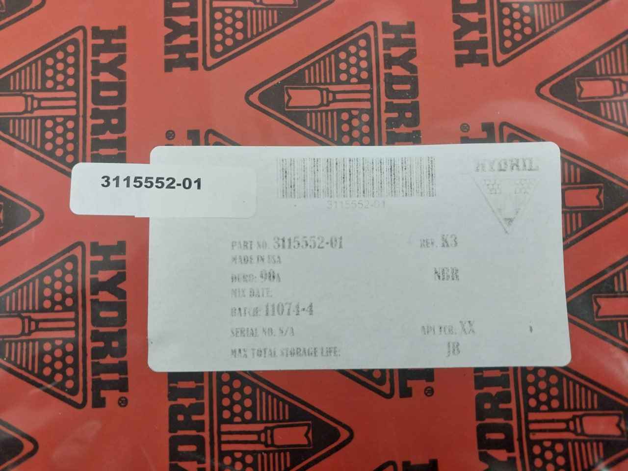 Hydril 3146456 Seal Kit Bonnet 18-10, 14 Mpl O-ring 90 Duro Rev: A1