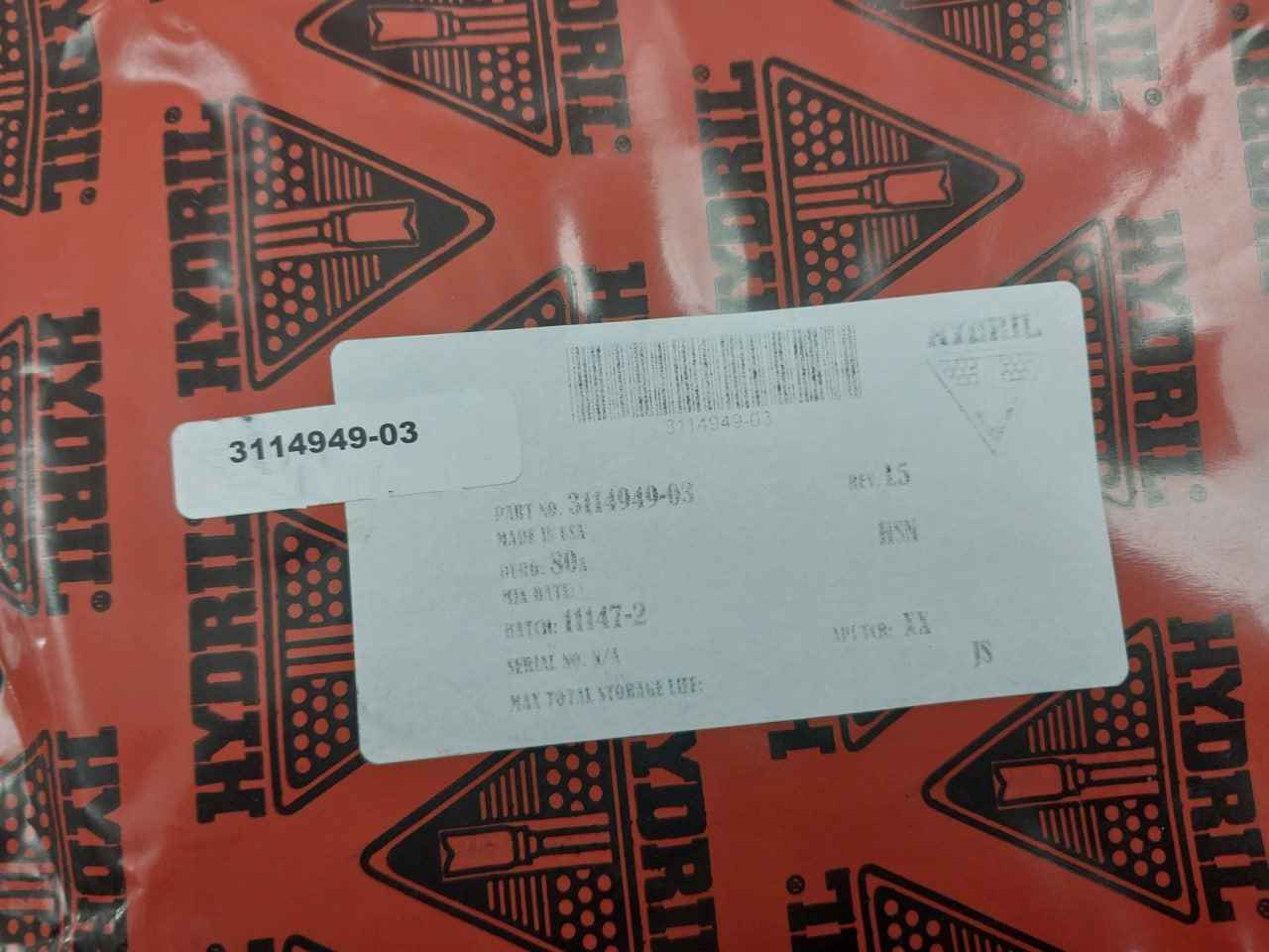 Hydril 3146456 Seal Kit Bonnet 18-10, 14 Mpl O-ring 90 Duro Rev: A1