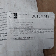 Hydril 3146456 Seal Kit For Bop Bonnet 18-10M Rev: B, 3114949-03