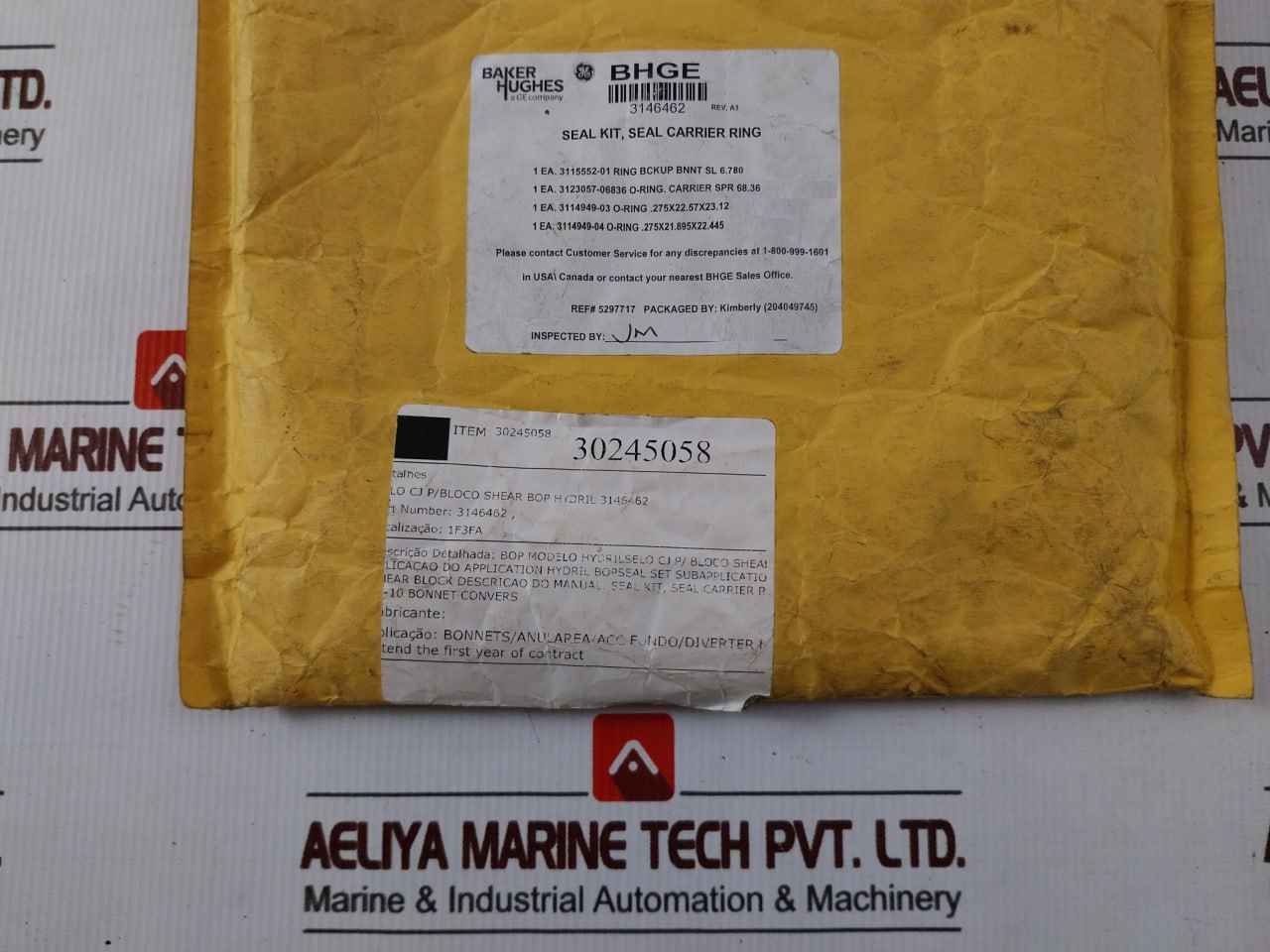 Hydril 3146462 Bop Seal Kit For Bonnet Carrier R-10 Rev: A1 Ddc0055391