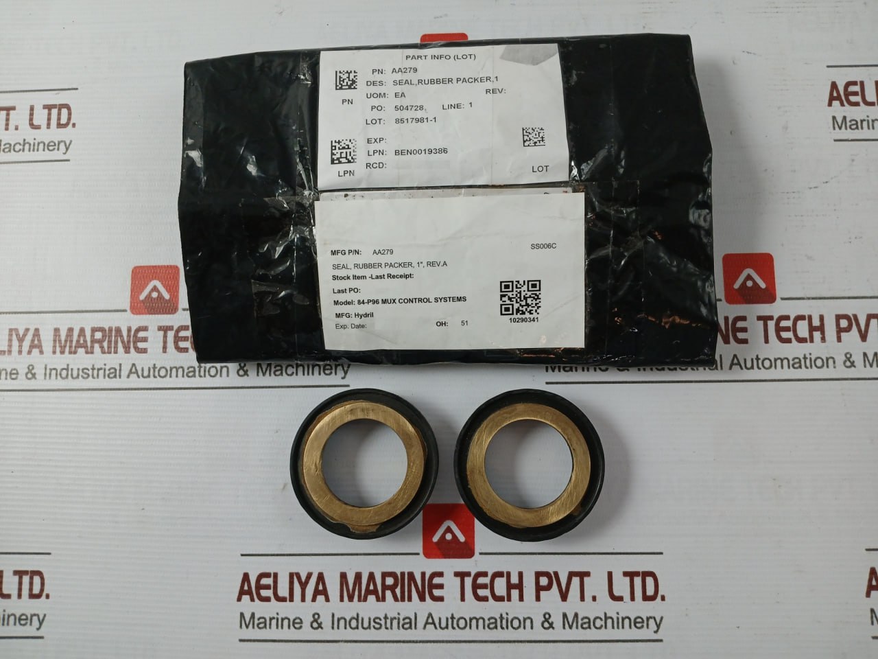 Hydril Aa279 Rubber Packer Seal,1,Rev A For 84-p96 Mux Control Systems Oh 51