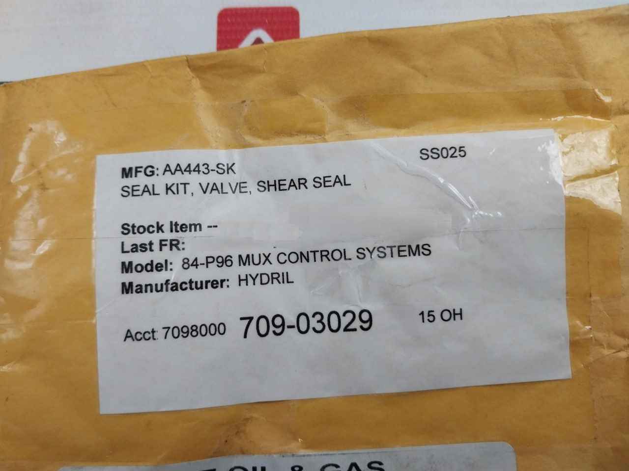Hydril Aa443-sk O-ring 90 Valve Shear Seal Kit 84-p96 Mux Control System