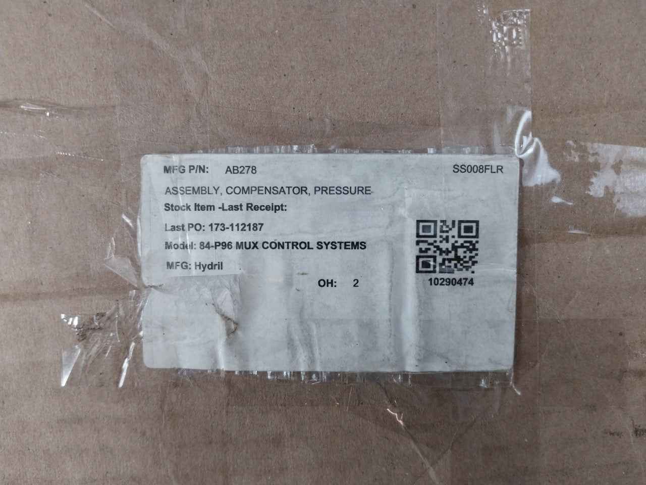 Hydril Ab278-g-39629070 Compensator Pressure Assembly 84-p96 Mux Control System