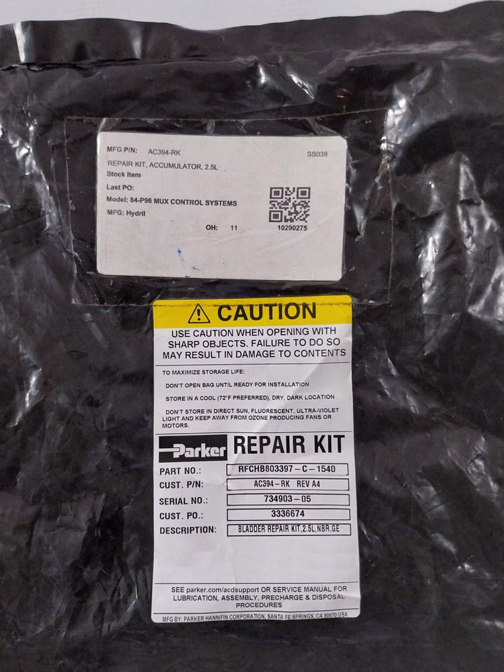 Hydril Ac394-rk Accumulator Bladder Repair Kit Rfchb803397-c-1540 Rev: A4 Ss038