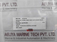 Hydril Ac409-rk Repair Kit For Gen-ii Mux Auto-shear Valve Rev A2