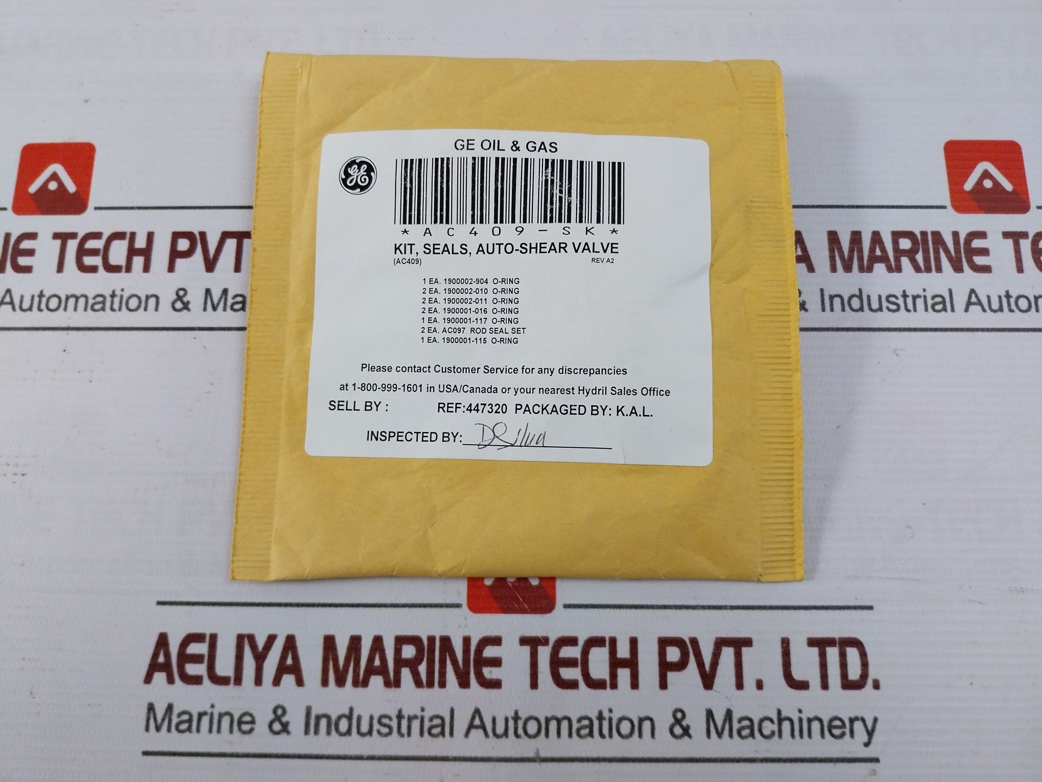 Hydril Ac409-rk Repair Kit For Gen-ii Mux Auto-shear Valve Rev A2