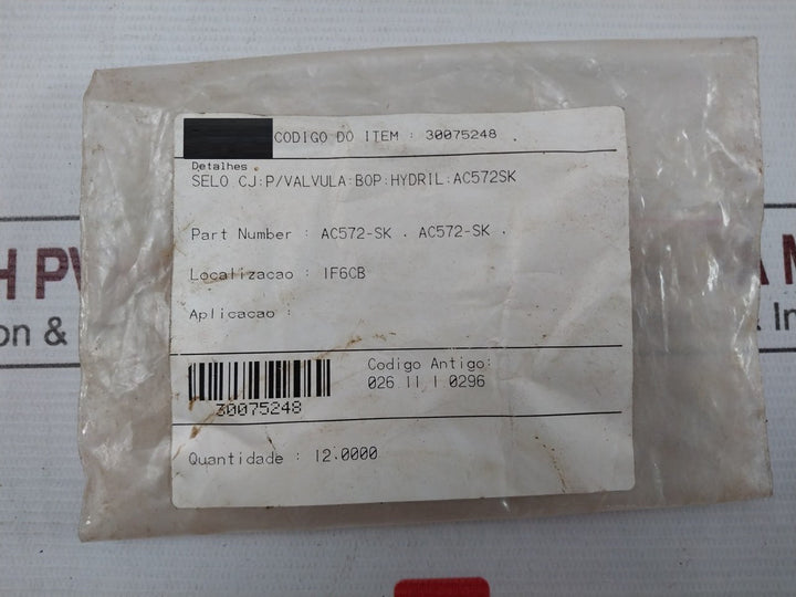 Hydril Ac572-sk Valve Repair Seal Kit 026.11.1.0296