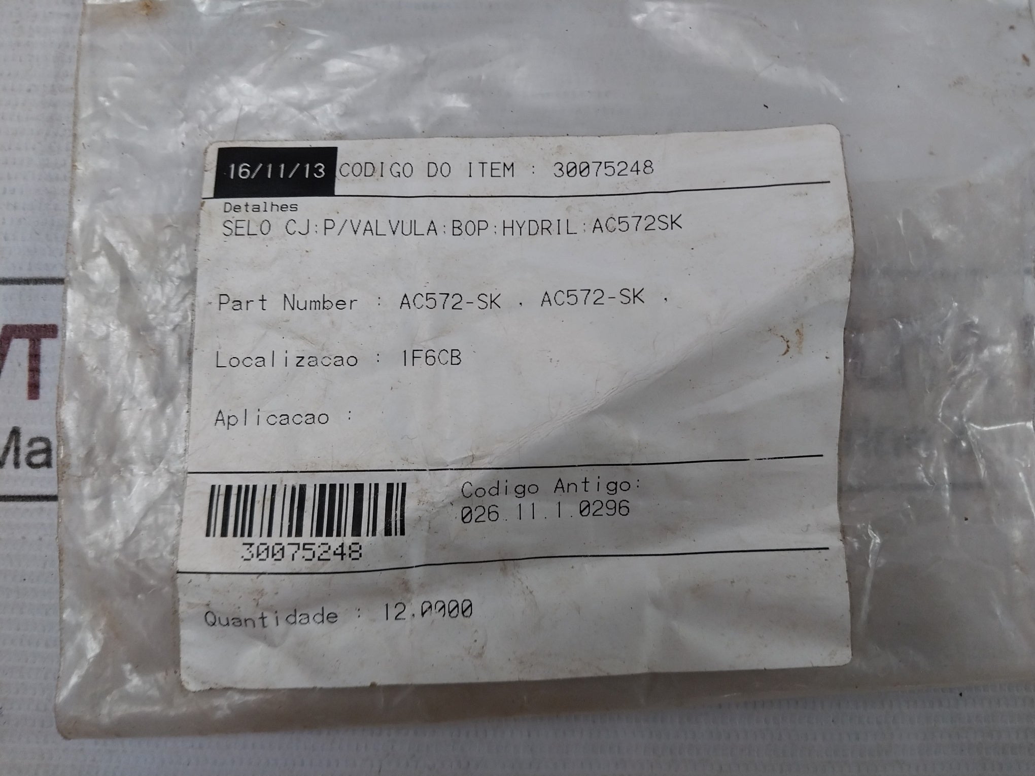 Hydril Ac572-sk Valve Repair Seal Kit 026.11.1.0296