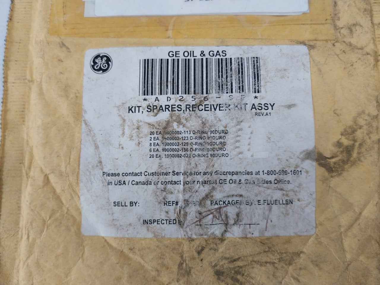 Hydril Ad256-sp Spares Kit, Riser Receive Kit Assembly For Bop Frame Ss025A