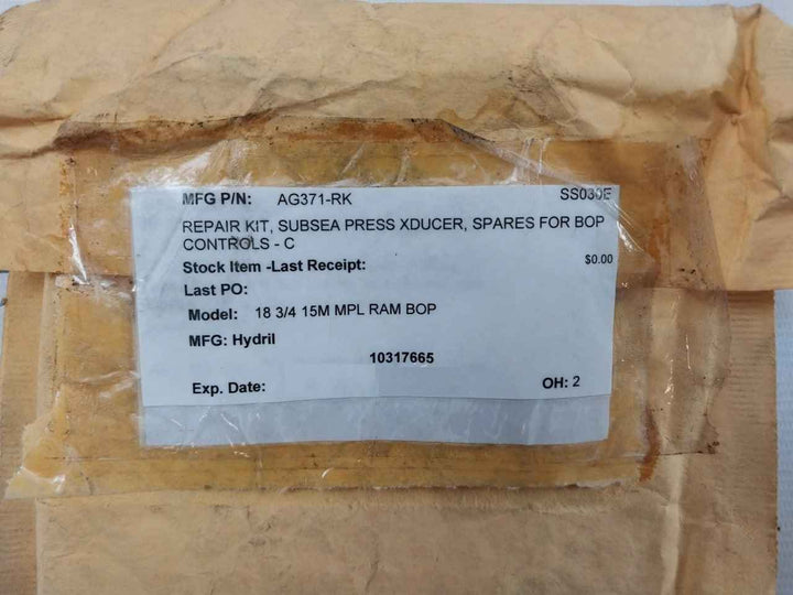 Hydril Ag371-rk Subsea Press Xducer Repair Kit Rev A2 9-33V Dc 4-20 Ma