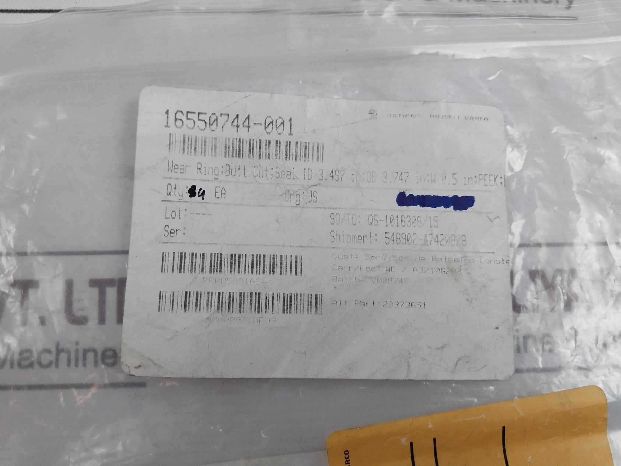 Hydril Ba-0286 O-ring Seal 30185991 Wear Band 3.747 Od X .500 Wide X 20373651