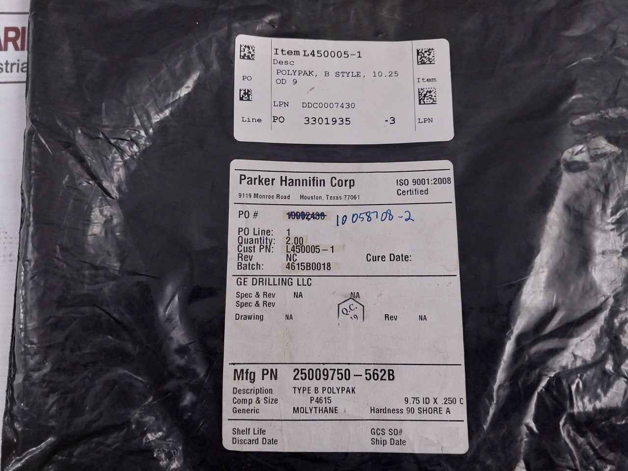 Hydril L450005-1 B-style Polypak Seal 10.25