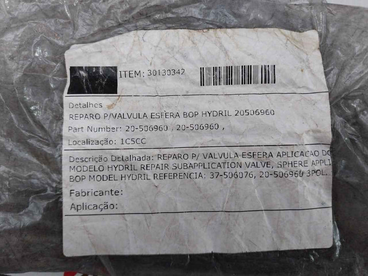Hydril Ni-t047625Pp Repair Seal Kit For Bop Valve 20-506960, Gtb&Ml4460