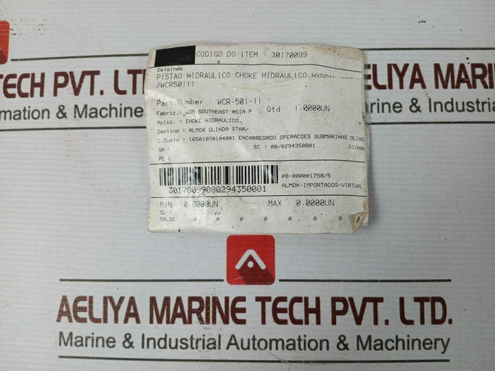 Hydril Wcr-501-11 Piston Hydraulic Choke Spare Part M29610 R5