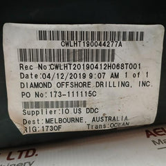 Hydril 20-504048 1.5" 3K Spm Nc Sl Valve Repair Kit 18 3/4 15M Mpl Ram Bop