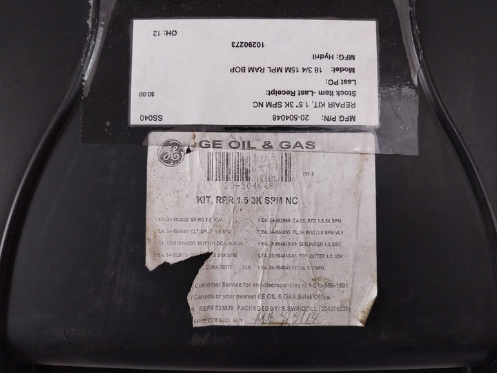 Hydril 20-504048 Spm Nc Sl Valve Repair Kit 18 3/4 15M 34-504041, 34-504253