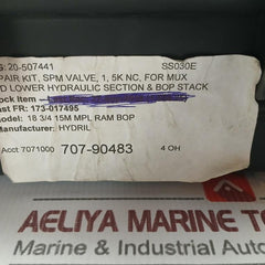 Hydril 20-507441 Repair Kit 1" Spm Valve 5K Nc For Mux Pod & Bop 3130408 Rev D