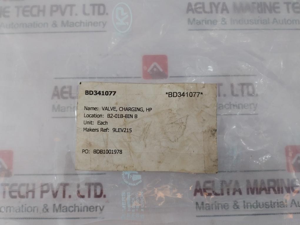 Hydro Fitting HF2001 Charging Valve, PMI C-1/2, BD341077