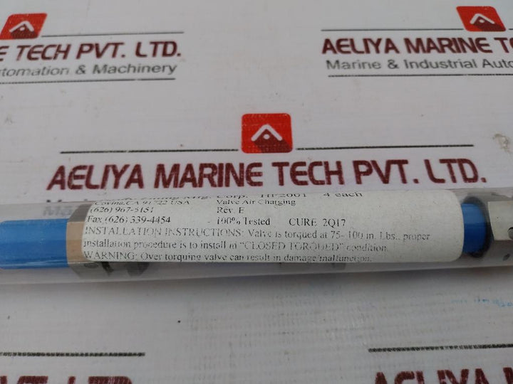 Hydro Fitting HF2001 Charging Valve, PMI C-1/2, BD341077
