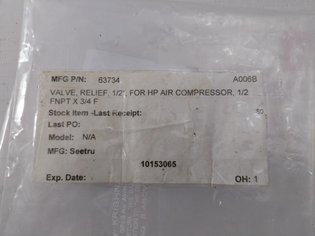 Hydroseal 2Bv0Lf/G5 Pressure Relief Valve 4400Psig Pl20A A006B Ly5