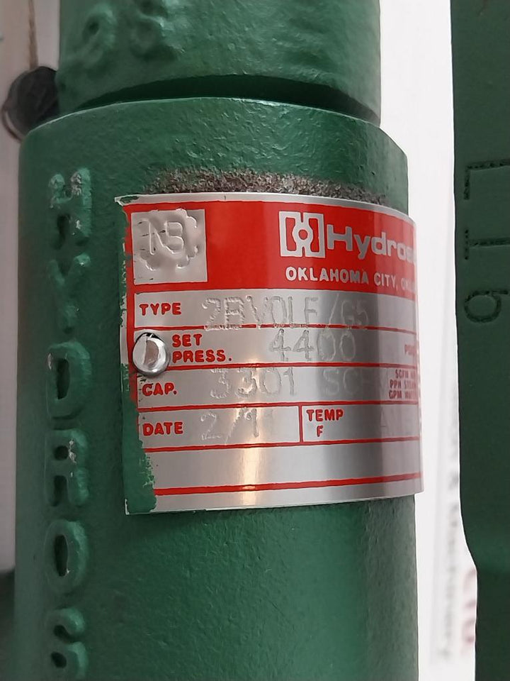Hydroseal 2Bv0Lf/G5 Pressure Relief Valve 4400Psig Pl20A A006B Ly5