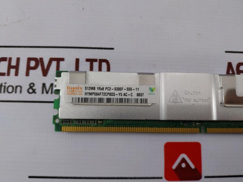 Hynix Hymp564f72cp8d3-y5 512mb 1rx8 Pc2-5300f-555-11 Memory Mo0175