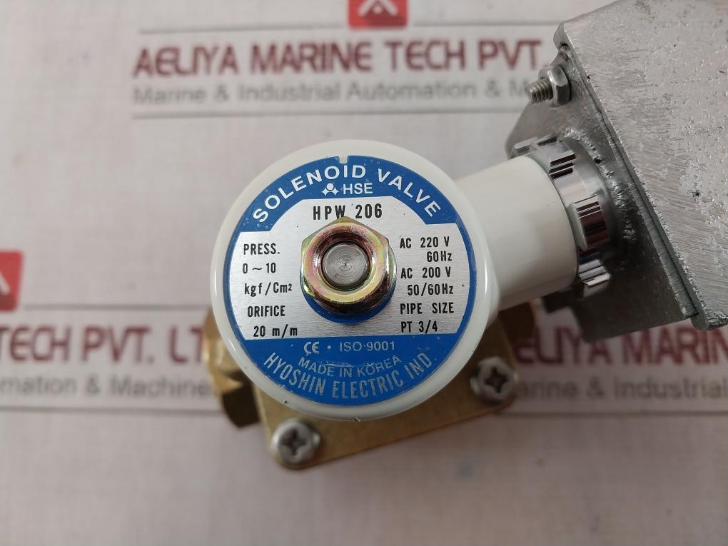 Hyoshin Hpw 206 Solenoid Valve 3/4 Inch Pt Ac220V 60Hz 0-10 Kgf/Cm²