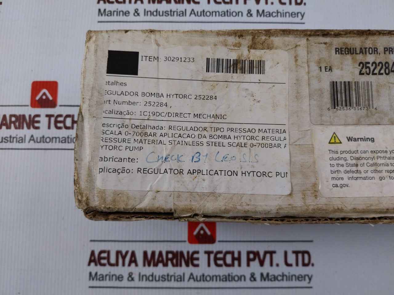 Hytorc 252284 Pressure Regulator Assembly 0-700 Bar,Pmp252284